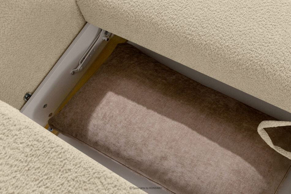 ELOSA Sofa 3 japandi w tkaninie boucle jasny beżowy jasny beżowy - zdjęcie 14