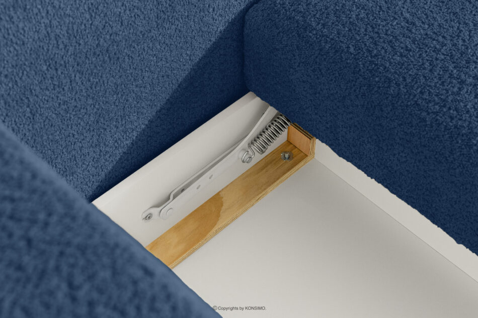 ELOSA Sofa trzyosobowa w stylu japońskim w tkaninie boucle granatowy granatowy - zdjęcie 13
