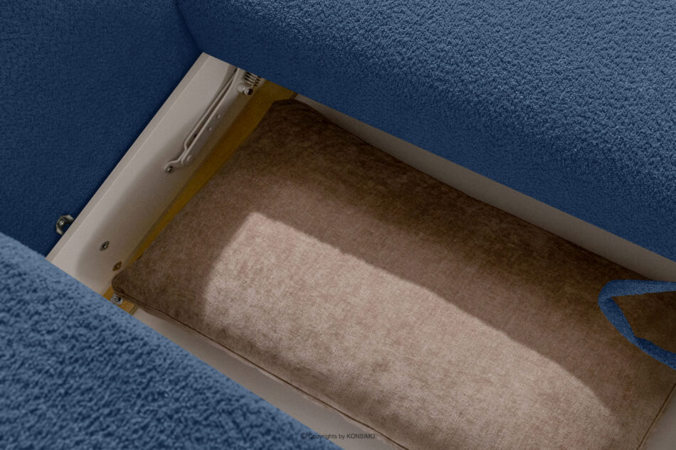 ELOSA Sofa trzyosobowa w stylu japońskim w tkaninie boucle granatowy granatowy - zdjęcie 14