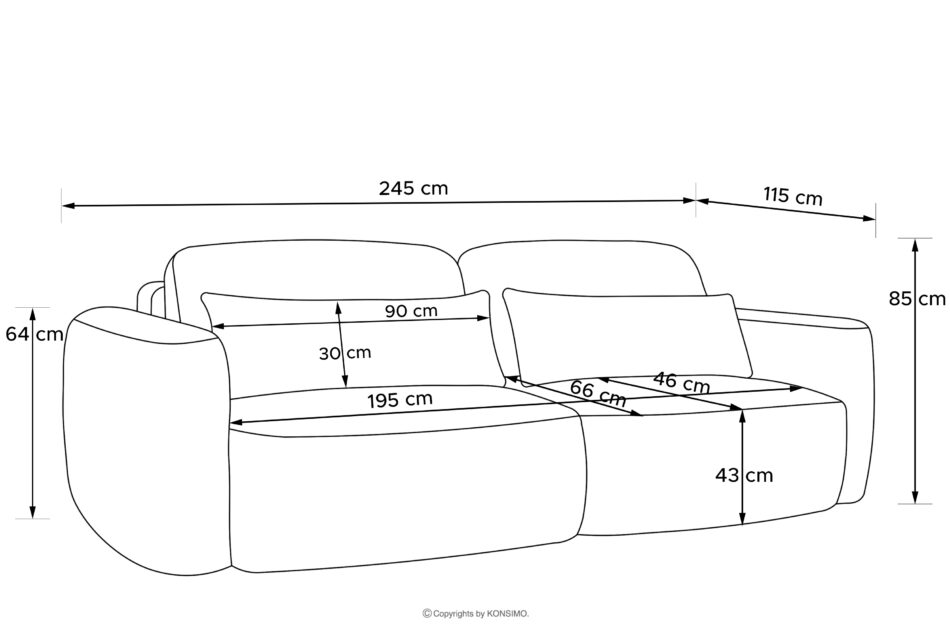 ELOSA Sofa 3 japandi w tkaninie boucle biały biały - zdjęcie 22