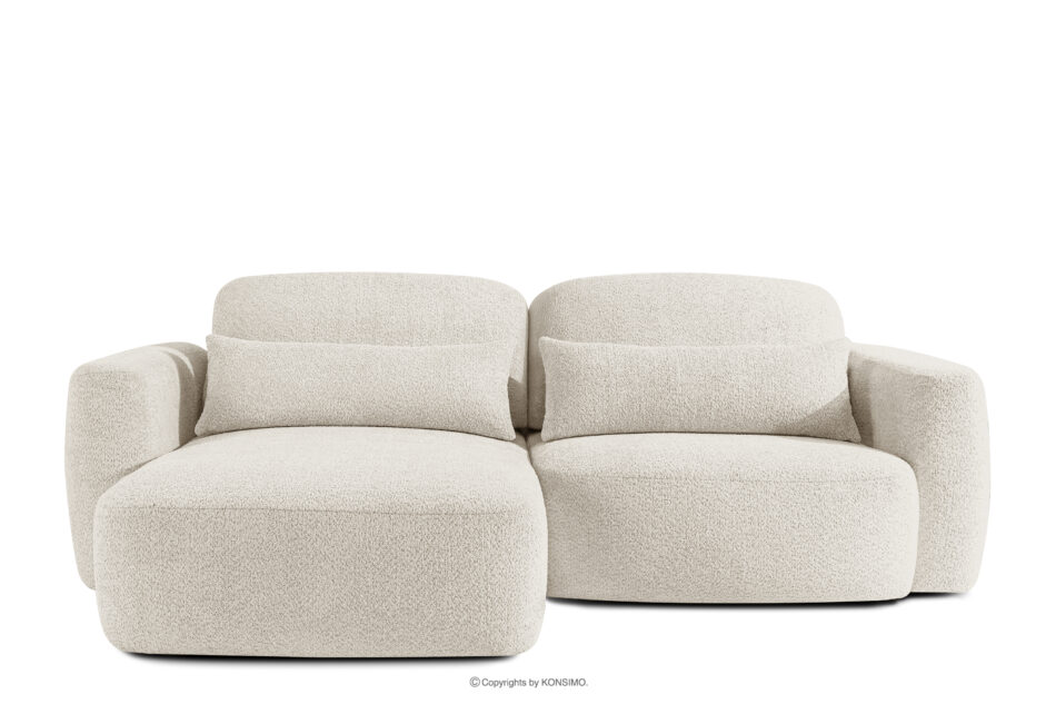 ELOSA Narożnik japandi w tkaninie boucle lewy biały biały - zdjęcie 0