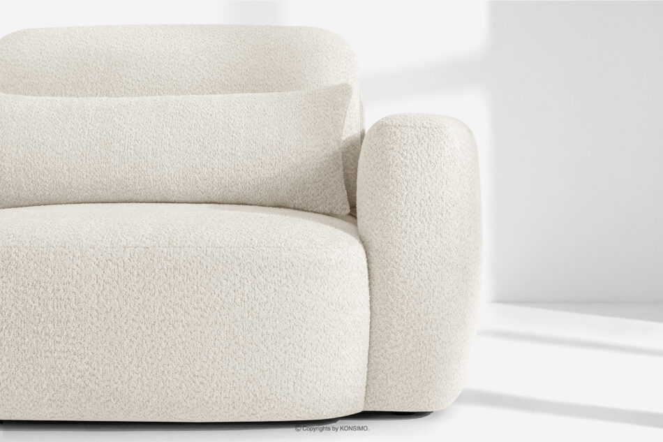 ELOSA Narożnik japandi w tkaninie boucle lewy biały biały - zdjęcie 6