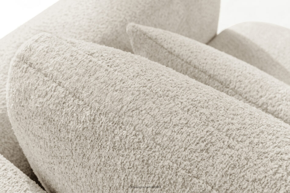 ELOSA Narożnik japandi w tkaninie boucle lewy biały biały - zdjęcie 9