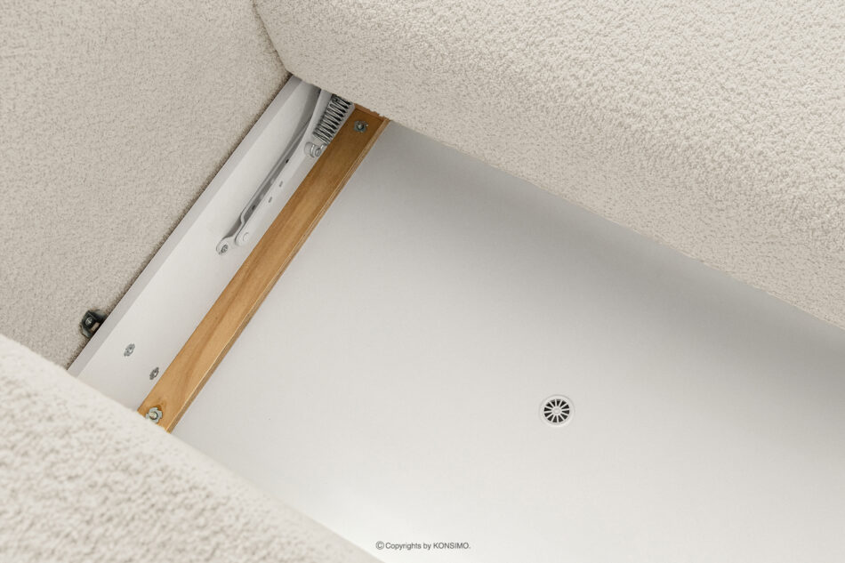 ELOSA Narożnik japandi w tkaninie boucle lewy biały biały - zdjęcie 12