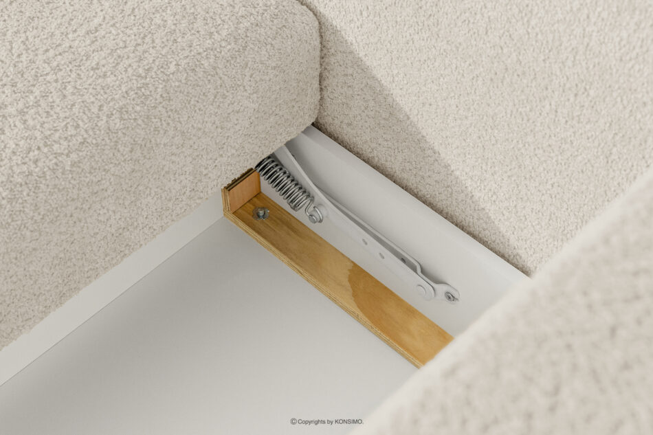 ELOSA Narożnik japandi w tkaninie boucle lewy biały biały - zdjęcie 13