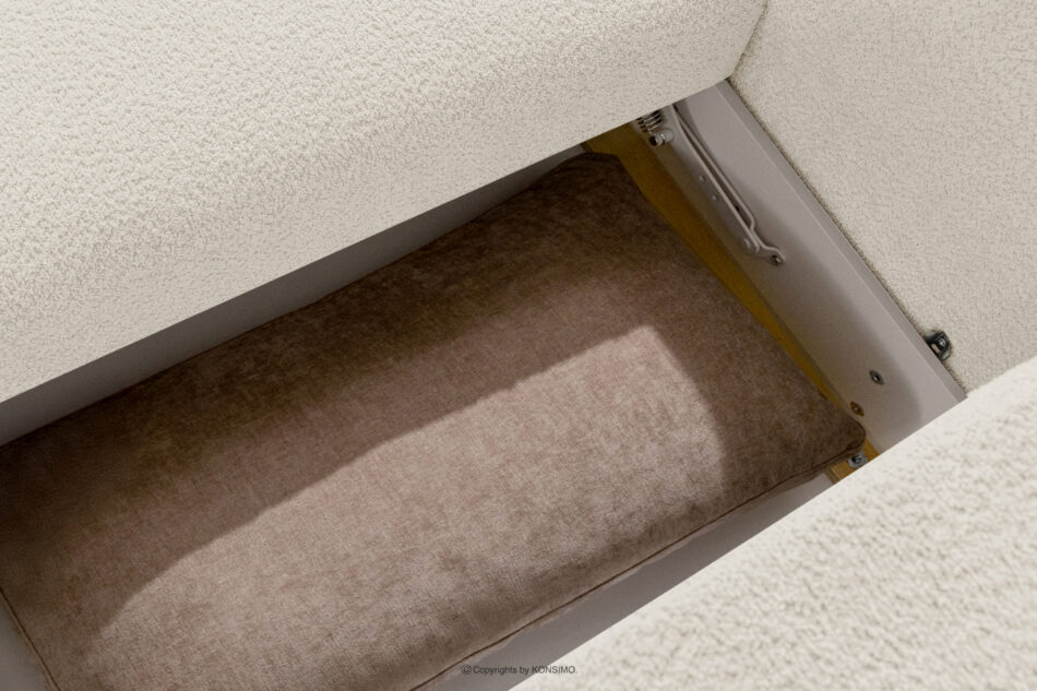 ELOSA Narożnik japandi w tkaninie boucle lewy biały biały - zdjęcie 14