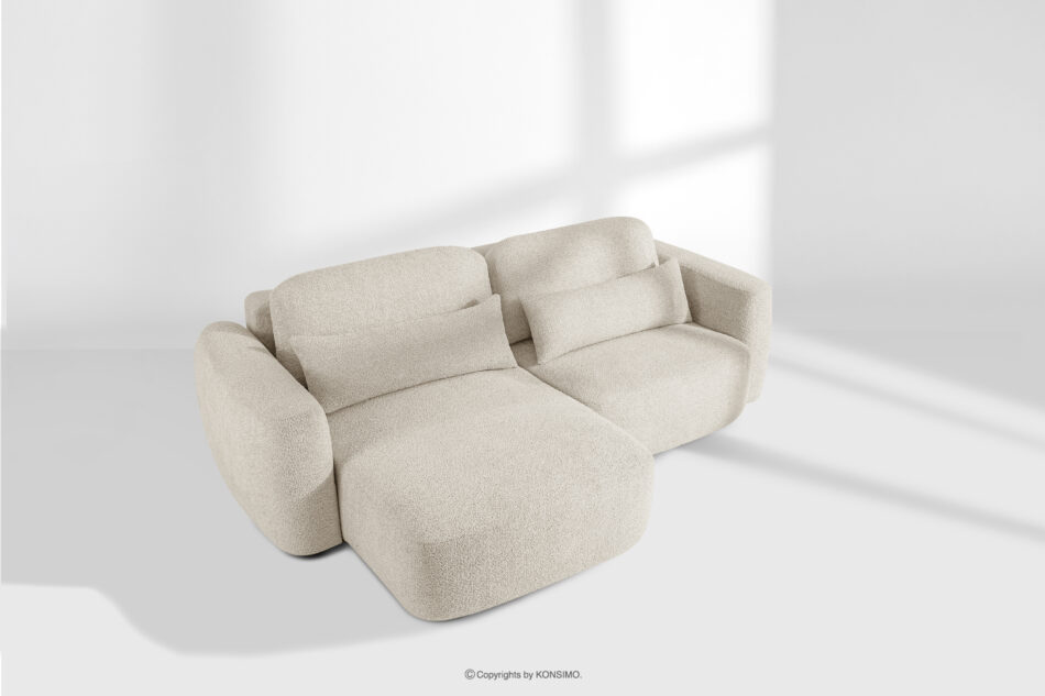 ELOSA Narożnik japandi w tkaninie boucle lewy biały biały - zdjęcie 19