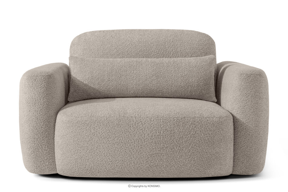 ELOSA Sofa i fotel japandi w tkaninie boucle szary szary - zdjęcie 16