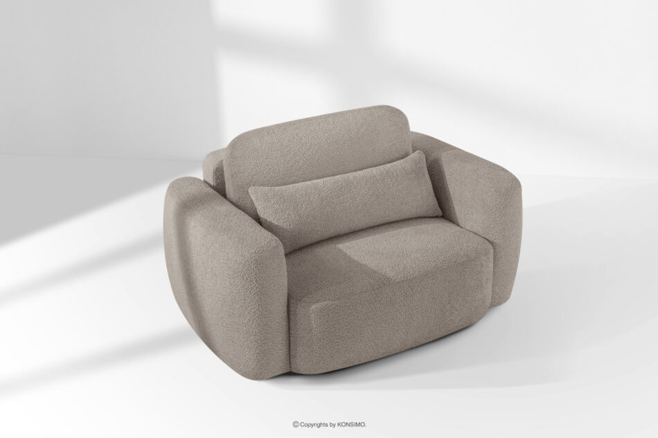 ELOSA Sofa i fotel japandi w tkaninie boucle szary szary - zdjęcie 24