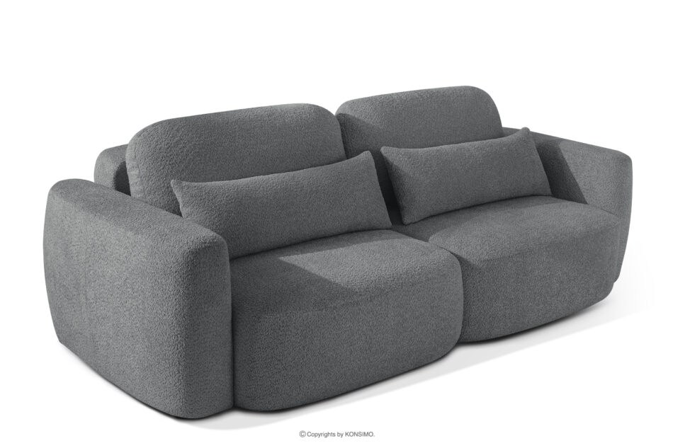 ELOSA Sofa i fotel w stylu japońskim w tkaninie boucle ciemny szary ciemny szary - zdjęcie 4