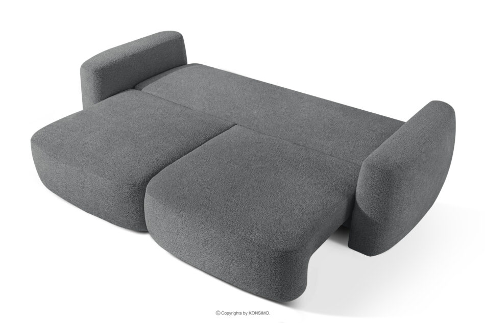 ELOSA Sofa i fotel w stylu japońskim w tkaninie boucle ciemny szary ciemny szary - zdjęcie 5
