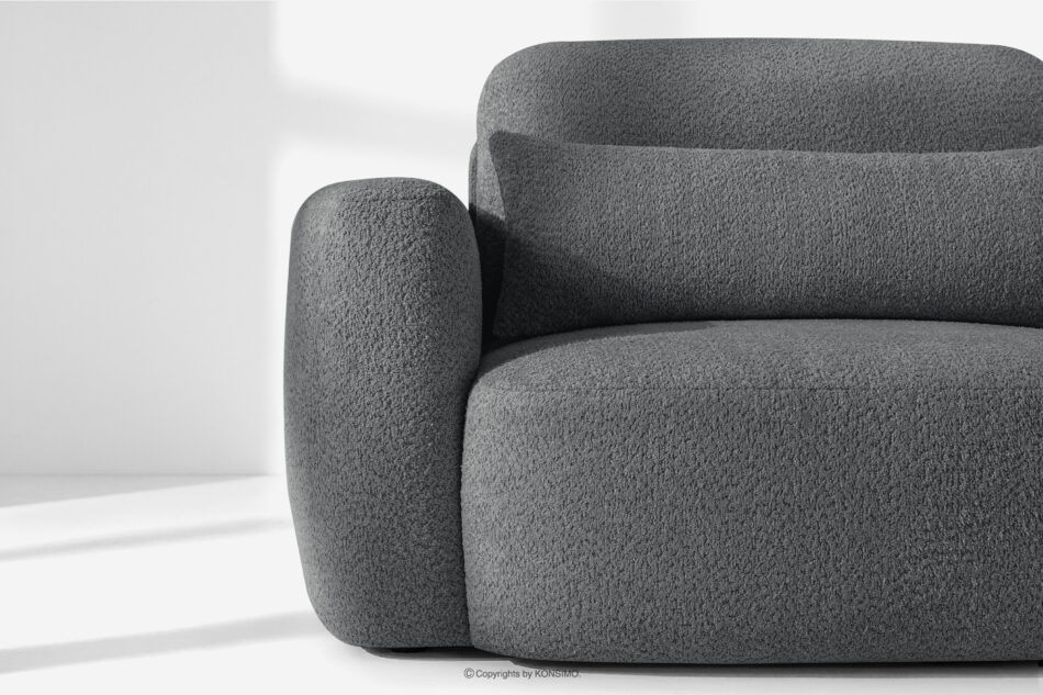 ELOSA Sofa i fotel w stylu japońskim w tkaninie boucle ciemny szary ciemny szary - zdjęcie 7
