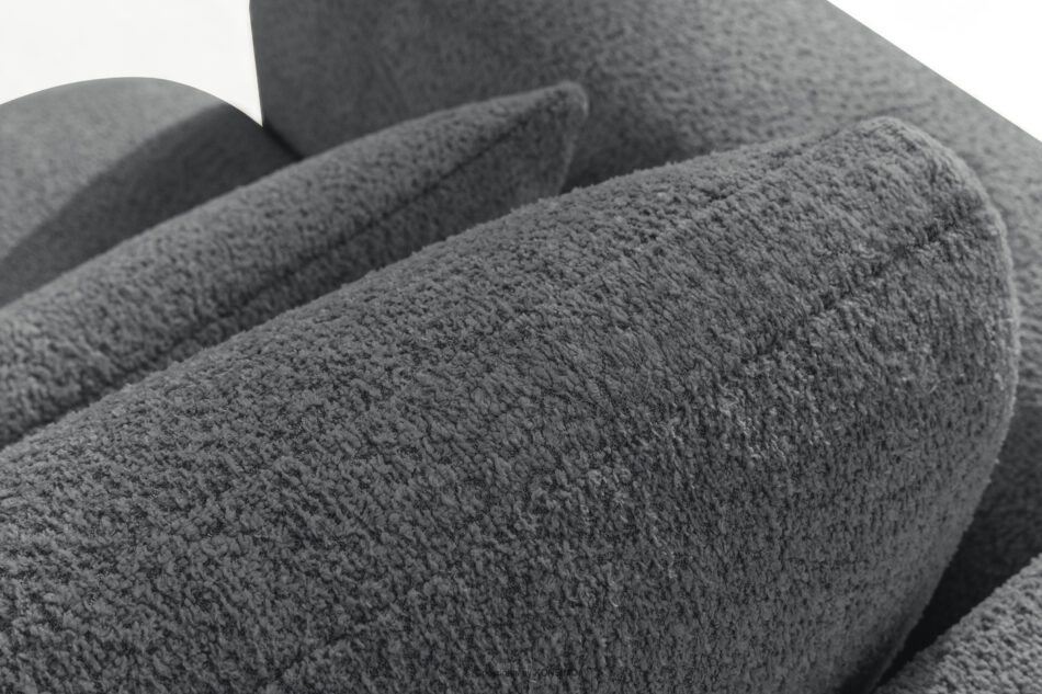ELOSA Sofa i fotel w stylu japońskim w tkaninie boucle ciemny szary ciemny szary - zdjęcie 10
