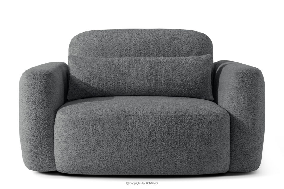 ELOSA Sofa i fotel w stylu japońskim w tkaninie boucle ciemny szary ciemny szary - zdjęcie 16