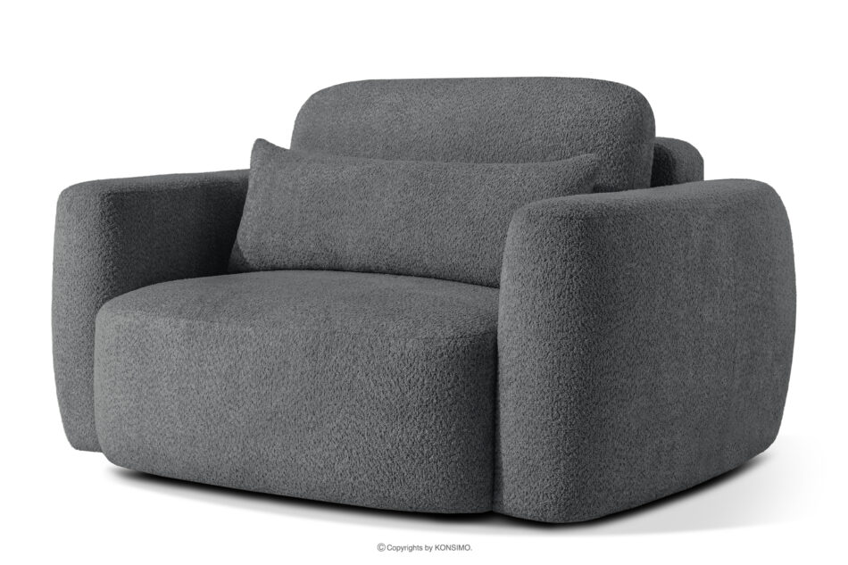 ELOSA Sofa i fotel w stylu japońskim w tkaninie boucle ciemny szary ciemny szary - zdjęcie 17