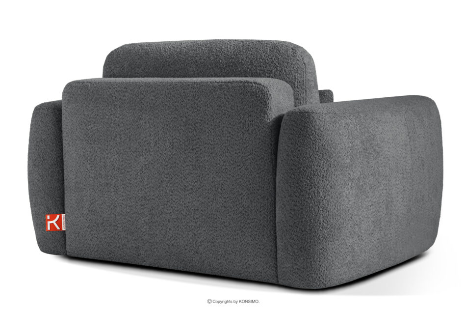 ELOSA Sofa i fotel w stylu japońskim w tkaninie boucle ciemny szary ciemny szary - zdjęcie 19