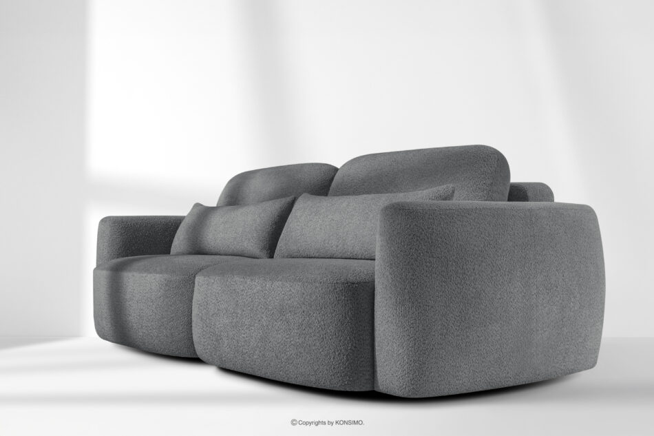 ELOSA Sofa i fotel w stylu japońskim w tkaninie boucle ciemny szary ciemny szary - zdjęcie 25