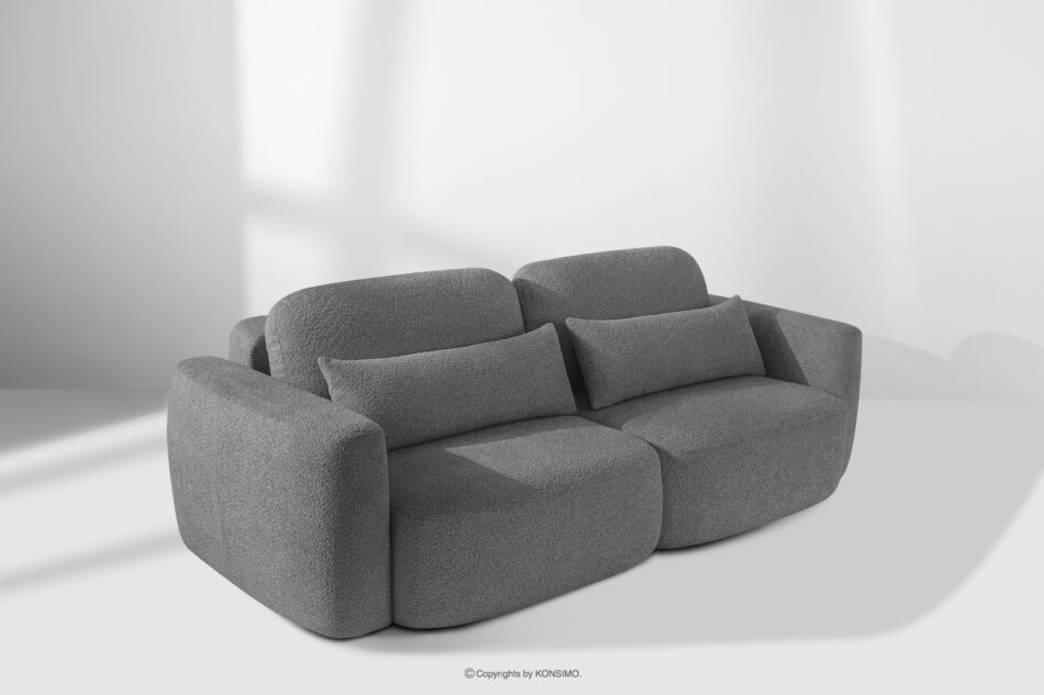 ELOSA Sofa i fotel w stylu japońskim w tkaninie boucle ciemny szary ciemny szary - zdjęcie 27