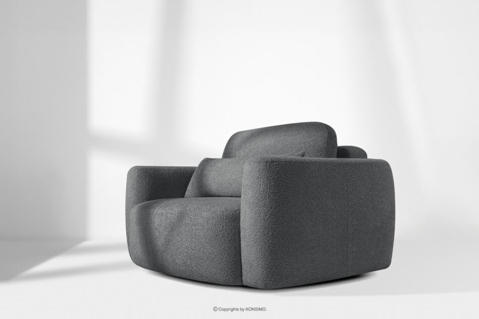 ELOSA Sofa i fotel w stylu japońskim w tkaninie boucle ciemny szary ciemny szary - zdjęcie 28
