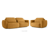 Sofa i fotel w stylu japońskim w tkaninie boucle miodowy