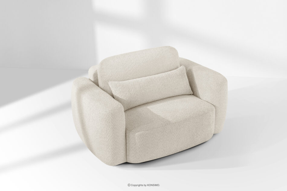 ELOSA Sofa i fotel japandi w tkaninie boucle biały biały - zdjęcie 24