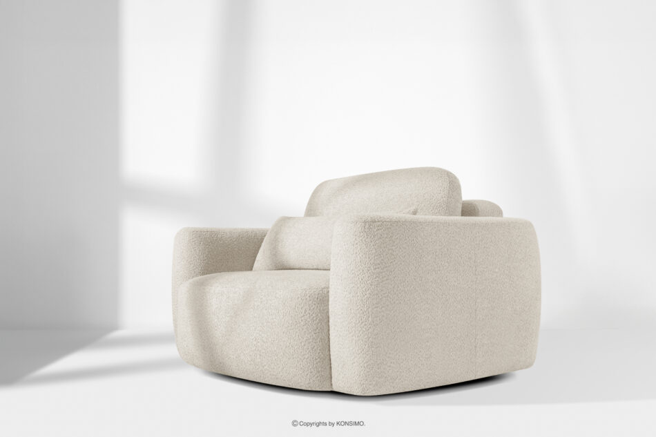 ELOSA Sofa i fotel japandi w tkaninie boucle biały biały - zdjęcie 28