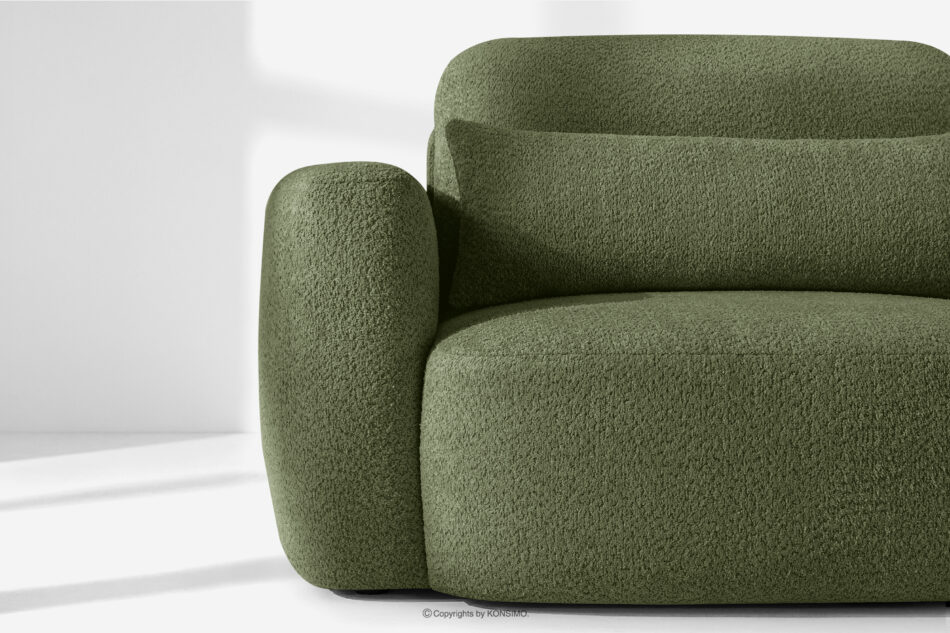 ELOSA Sofa i fotel w stylu japońskim w tkaninie boucle oliwkowy oliwkowy - zdjęcie 7