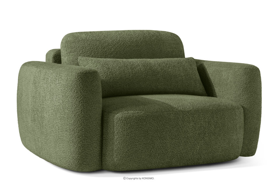 ELOSA Sofa i fotel w stylu japońskim w tkaninie boucle oliwkowy oliwkowy - zdjęcie 18