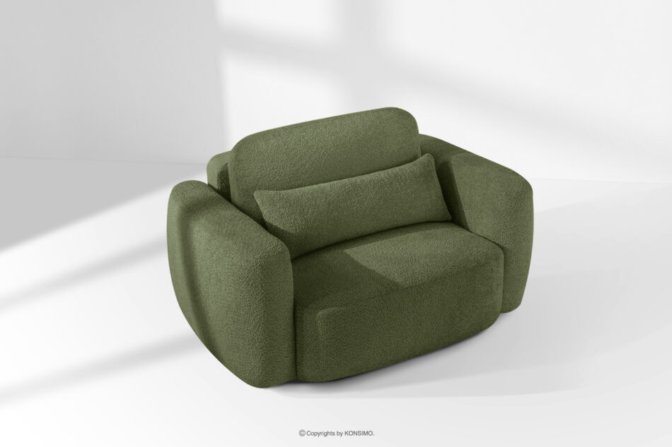 ELOSA Sofa i fotel w stylu japońskim w tkaninie boucle oliwkowy oliwkowy - zdjęcie 24