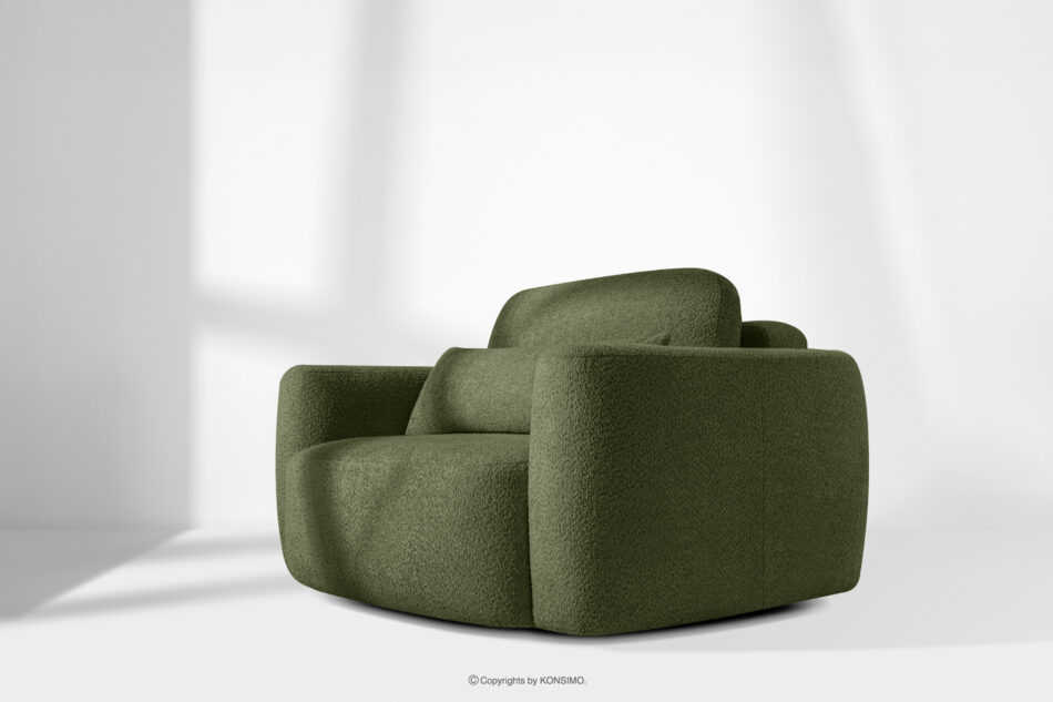 ELOSA Sofa i fotel w stylu japońskim w tkaninie boucle oliwkowy oliwkowy - zdjęcie 28