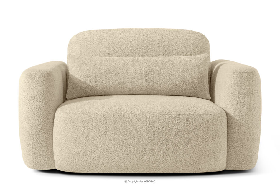 ELOSA Sofa i fotel japandi w tkaninie boucle jasny beżowy jasny beżowy - zdjęcie 16