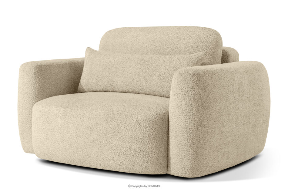 ELOSA Sofa i fotel japandi w tkaninie boucle jasny beżowy jasny beżowy - zdjęcie 17