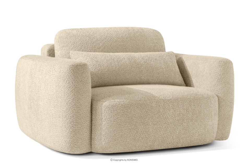 ELOSA Sofa i fotel japandi w tkaninie boucle jasny beżowy jasny beżowy - zdjęcie 18