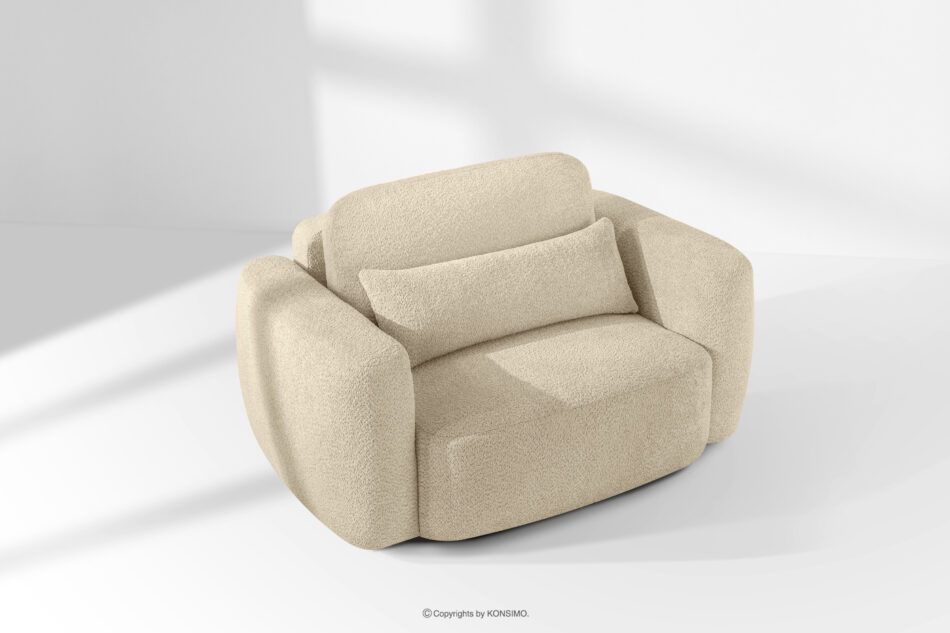 ELOSA Sofa i fotel japandi w tkaninie boucle jasny beżowy jasny beżowy - zdjęcie 24