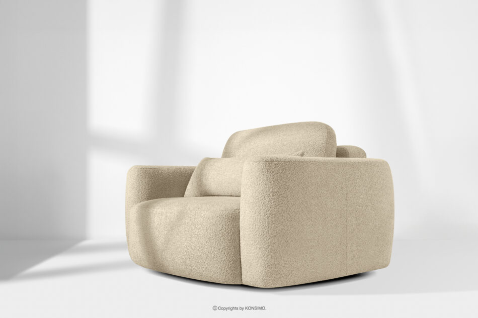 ELOSA Sofa i fotel japandi w tkaninie boucle jasny beżowy jasny beżowy - zdjęcie 28