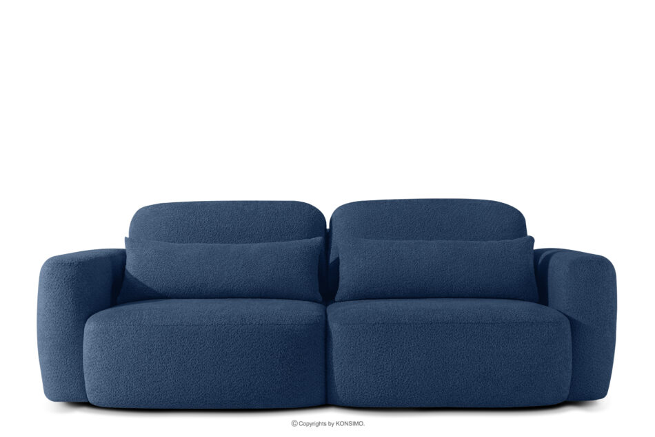 ELOSA Sofa i fotel w stylu japońskim w tkaninie boucle granatowy granatowy - zdjęcie 2