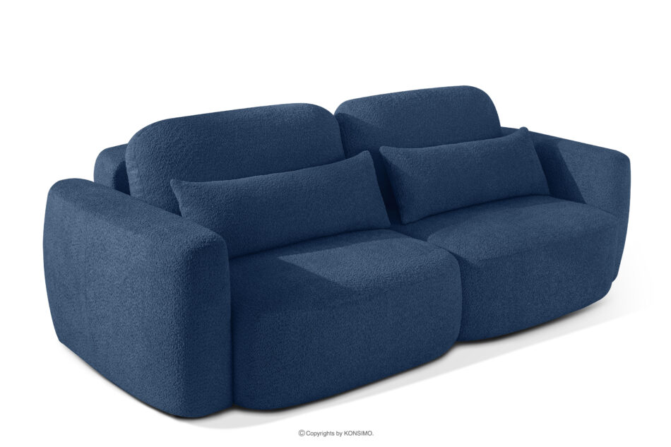 ELOSA Sofa i fotel w stylu japońskim w tkaninie boucle granatowy granatowy - zdjęcie 4