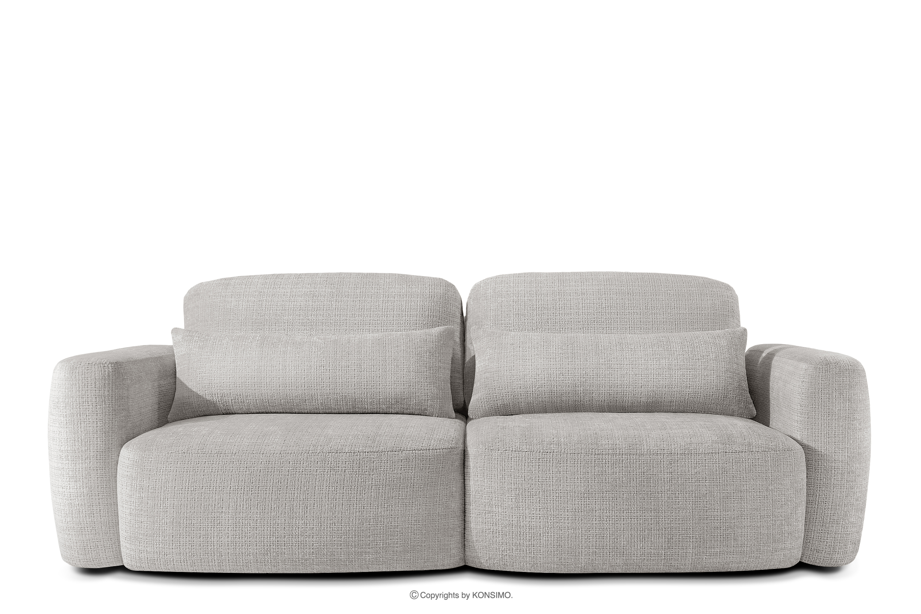 Sofa 3 japandi w tkaninie szenil jasny szary