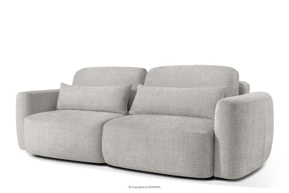 ELOSA Sofa 3 japandi w tkaninie szenil jasny szary jasny szary - zdjęcie 2