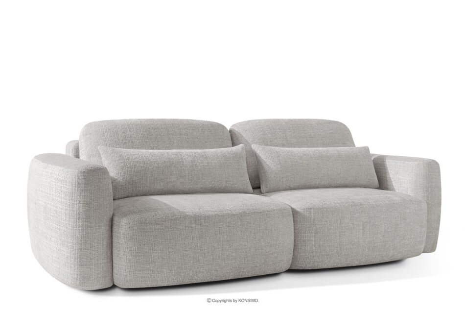 ELOSA Sofa 3 japandi w tkaninie szenil jasny szary jasny szary - zdjęcie 3