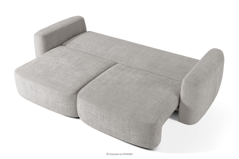 ELOSA Sofa 3 japandi w tkaninie szenil jasny szary jasny szary - zdjęcie 4