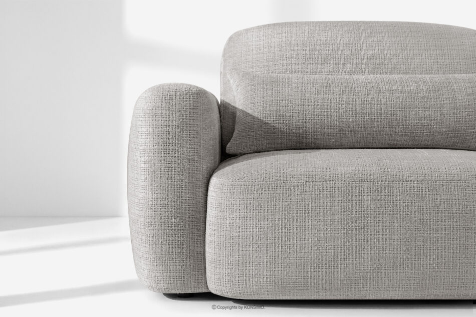 ELOSA Sofa 3 japandi w tkaninie szenil jasny szary jasny szary - zdjęcie 6