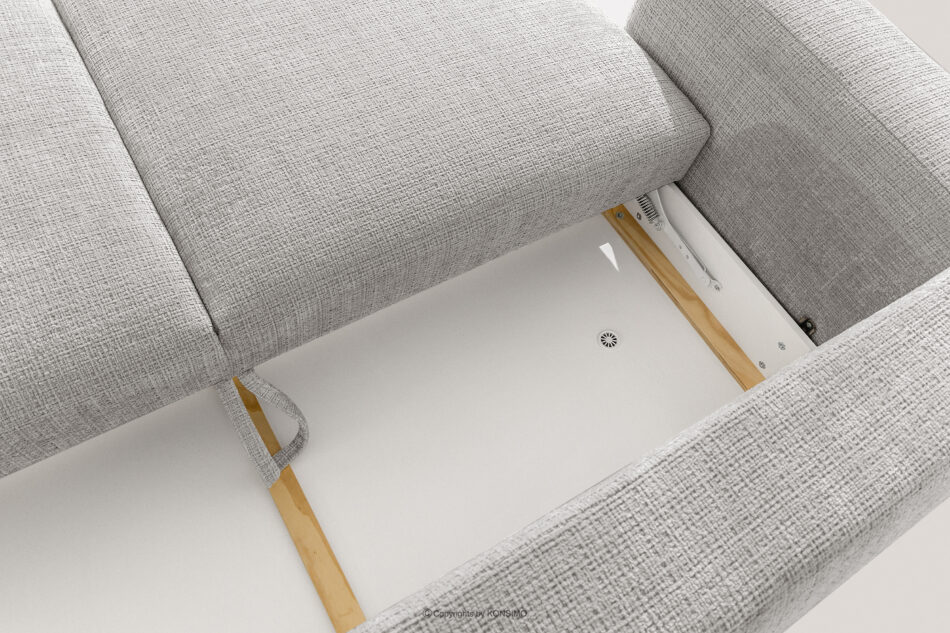 ELOSA Sofa 3 japandi w tkaninie szenil jasny szary jasny szary - zdjęcie 12