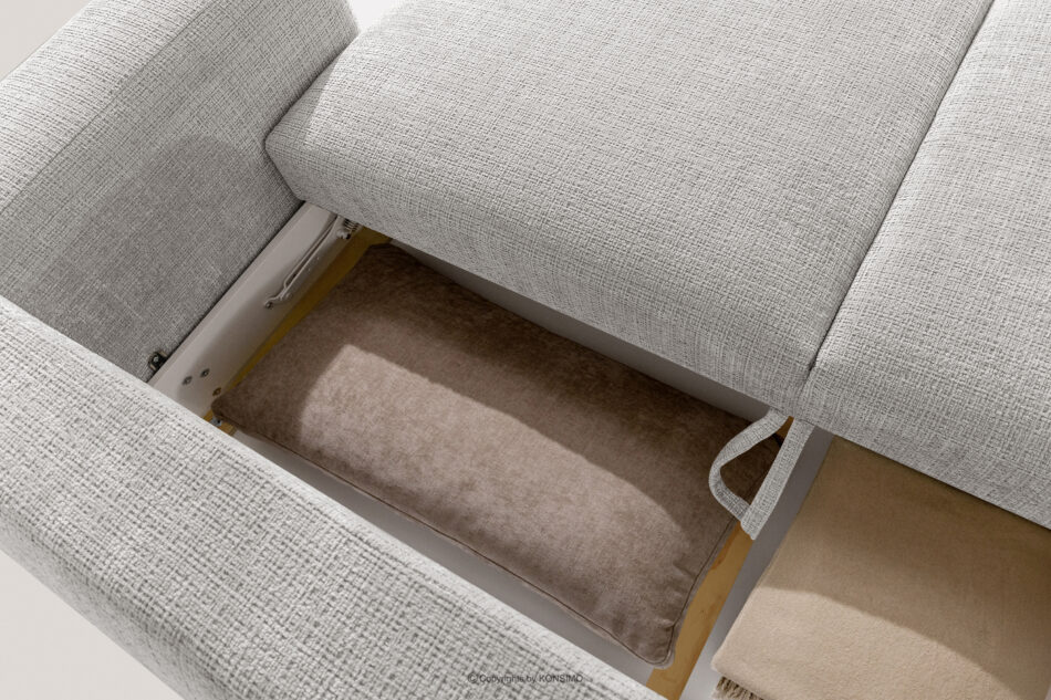 ELOSA Sofa 3 japandi w tkaninie szenil jasny szary jasny szary - zdjęcie 14