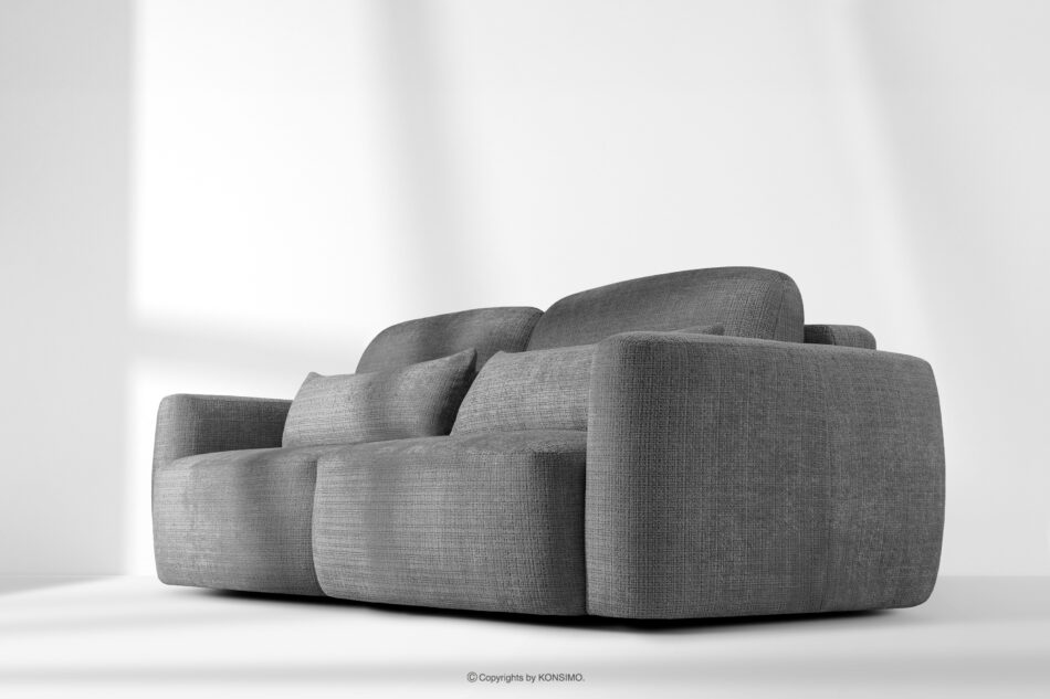 ELOSA Sofa 3 japandi w tkaninie szenil ciemny szary ciemny szary - zdjęcie 19
