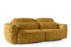 ELOSA Sofa trzyosobowa w stylu japońskim w tkaninie szenil żółty żółty - zdjęcie 4