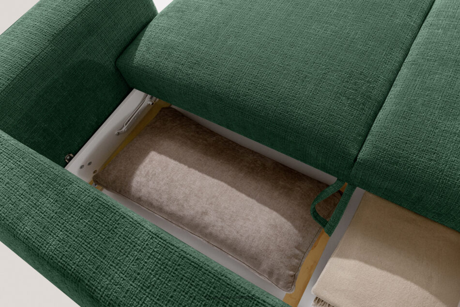 ELOSA Sofa trzyosobowa w stylu japońskim w tkaninie szenil zielony zielony - zdjęcie 14
