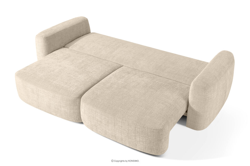 ELOSA Sofa 3 japandi w tkaninie szenil kremowy kremowy - zdjęcie 4