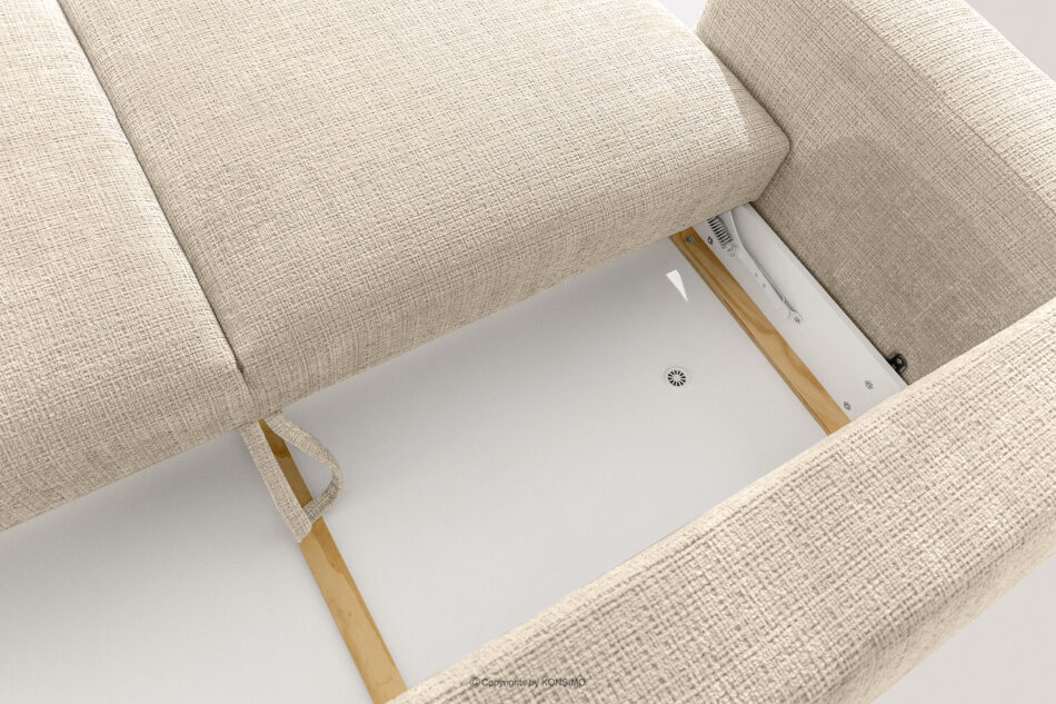 ELOSA Sofa 3 japandi w tkaninie szenil kremowy kremowy - zdjęcie 12