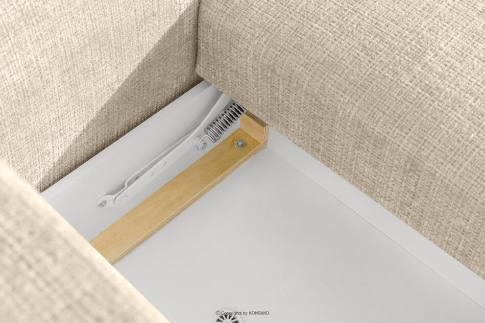 ELOSA Sofa 3 japandi w tkaninie szenil kremowy kremowy - zdjęcie 13